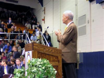Julian Bond addresses Saint Ignatius student body