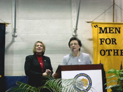 Mrs. Nancy Wilhelm and Cleveland Mayor Jane Campbell