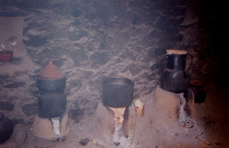 Kitchen in the village of Douar Arguersioul