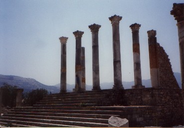 Roman ruins of the Capitol at Volubilis