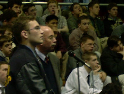 Saint Ignatius students ask questions to Lech Walesa on Jan. 23, 2002